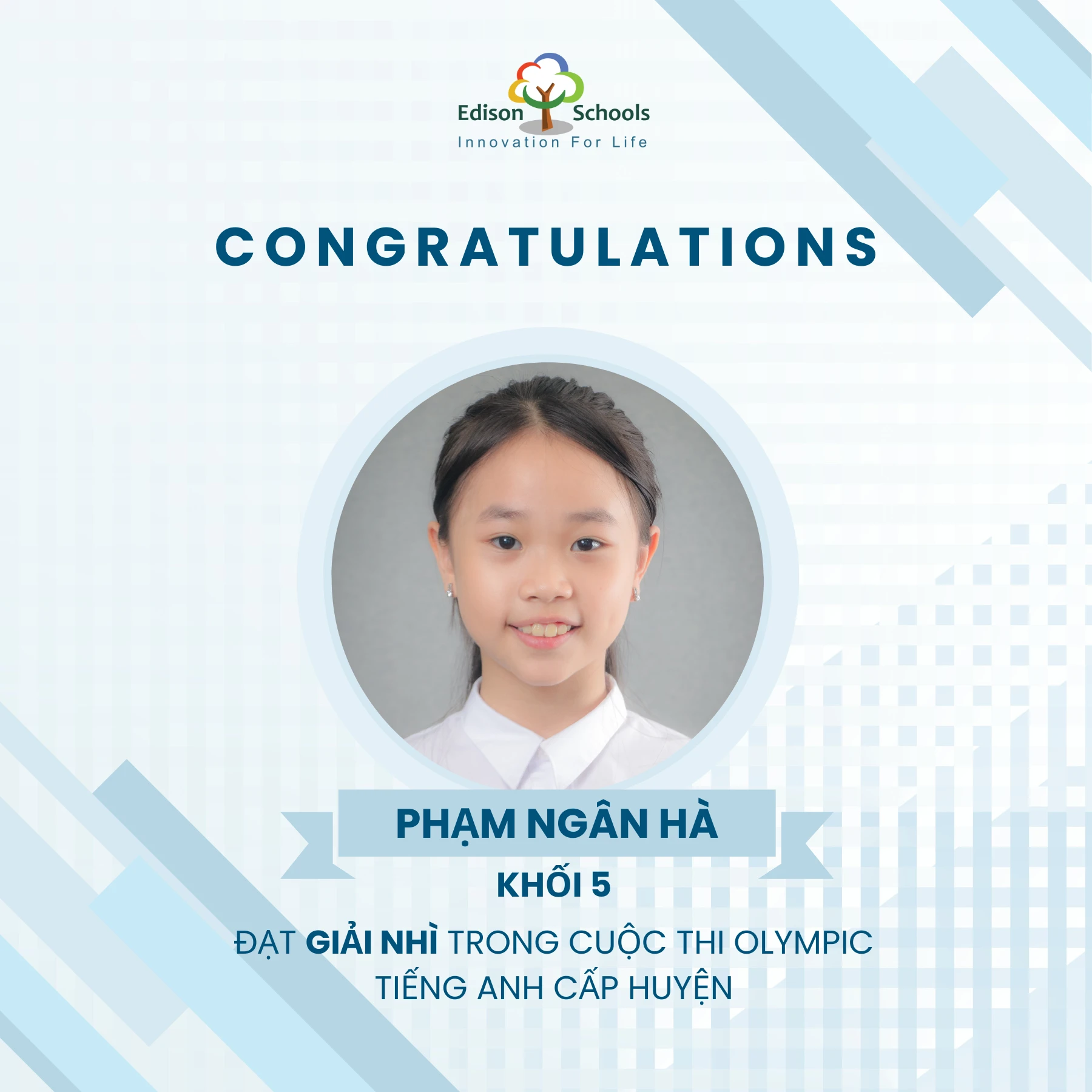 Thành tích xuất sắc của học sinh Edison Schools An Khánh tại cuộc thi Olympic tiếng Anh cấp huyện