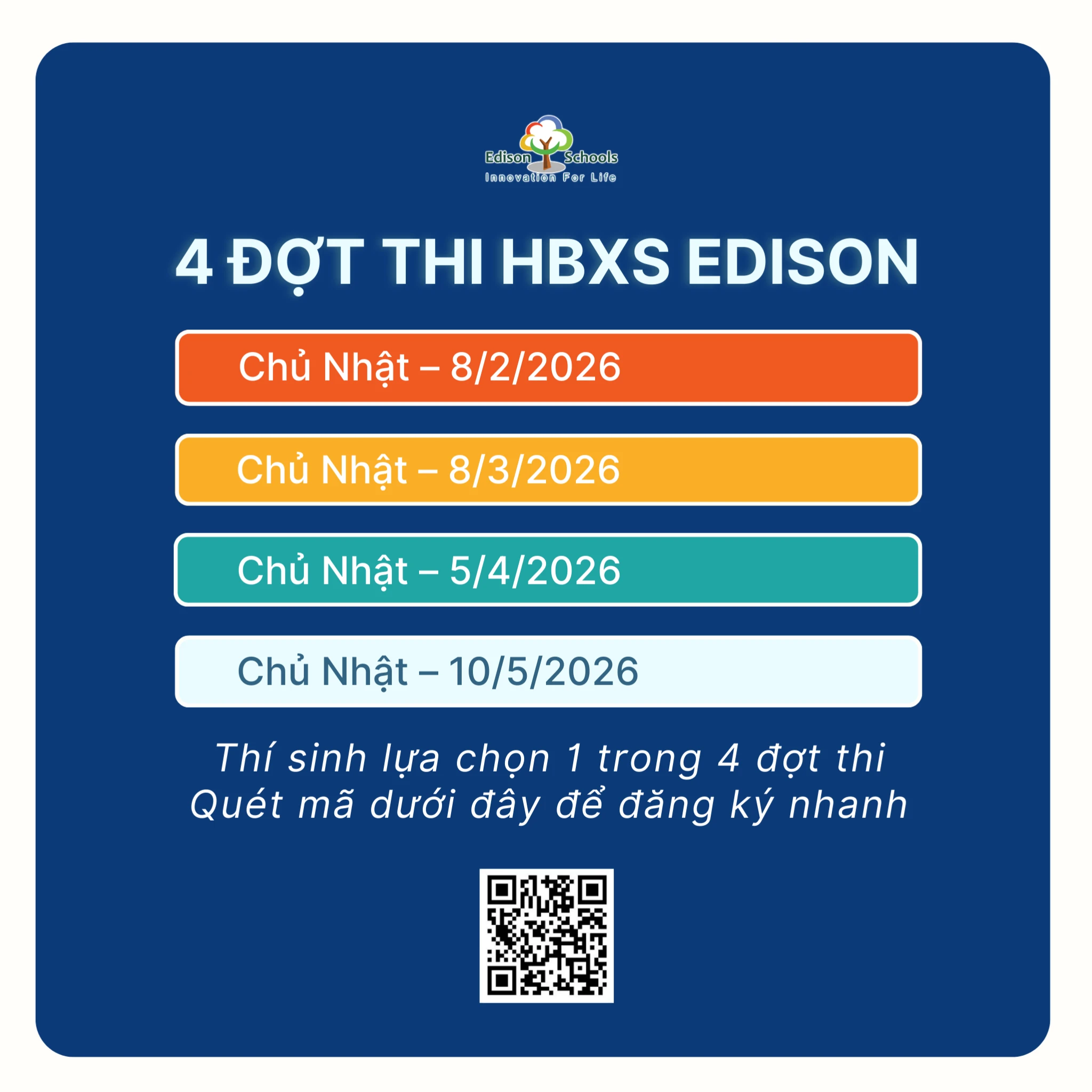 Thông báo chương trình Học bổng Xuất sắc Edison – Edison Excellence Scholarship 2026-2027