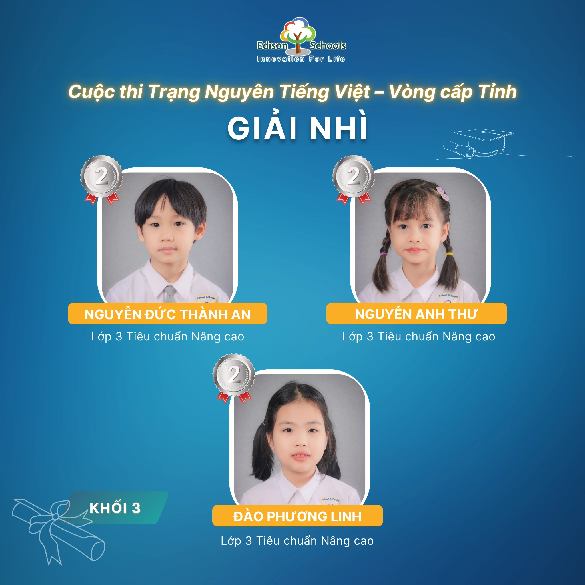 Học sinh lớp 3 Edison Ecopark đạt thành tích cao tại Trạng Nguyên Tiếng Việt cấp tỉnh