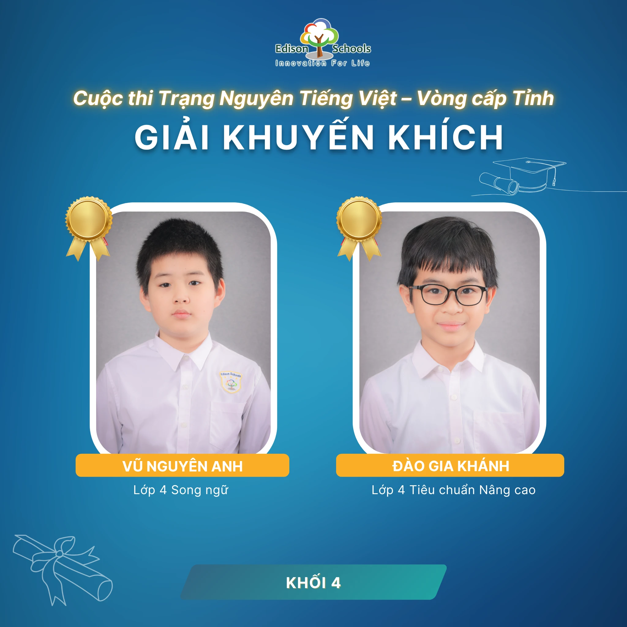 Học sinh lớp 4 Edison Ecopark đạt thành tích cao tại Trạng Nguyên Tiếng Việt cấp tỉnh