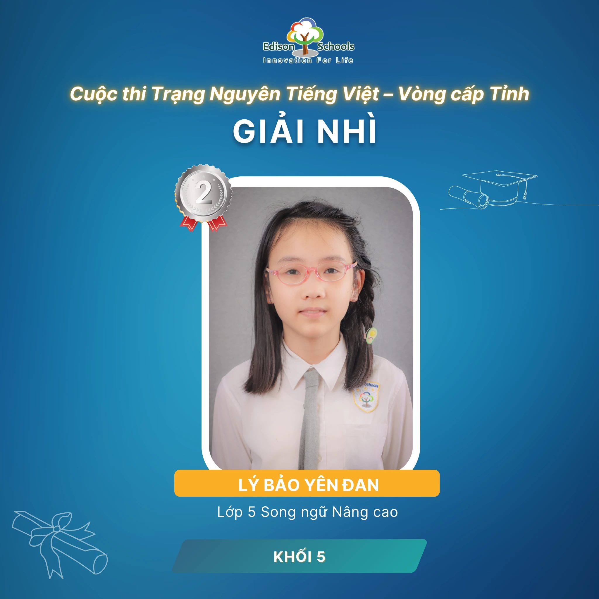 Học sinh lớp 5 Edison Ecopark đạt thành tích cao tại Trạng Nguyên Tiếng Việt cấp tỉnh