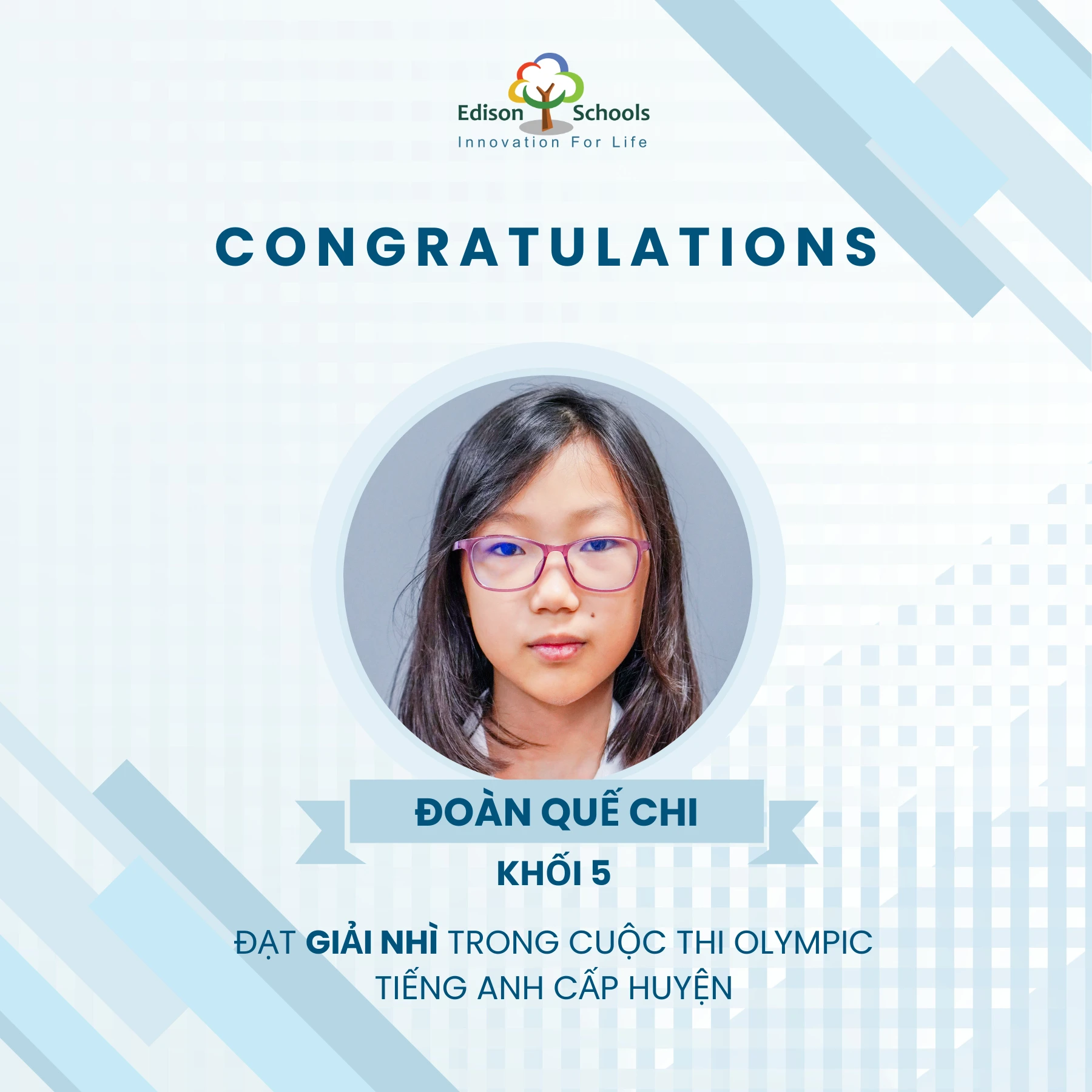 Thành tích xuất sắc của học sinh Edison Schools An Khánh tại cuộc thi Olympic tiếng Anh cấp huyện