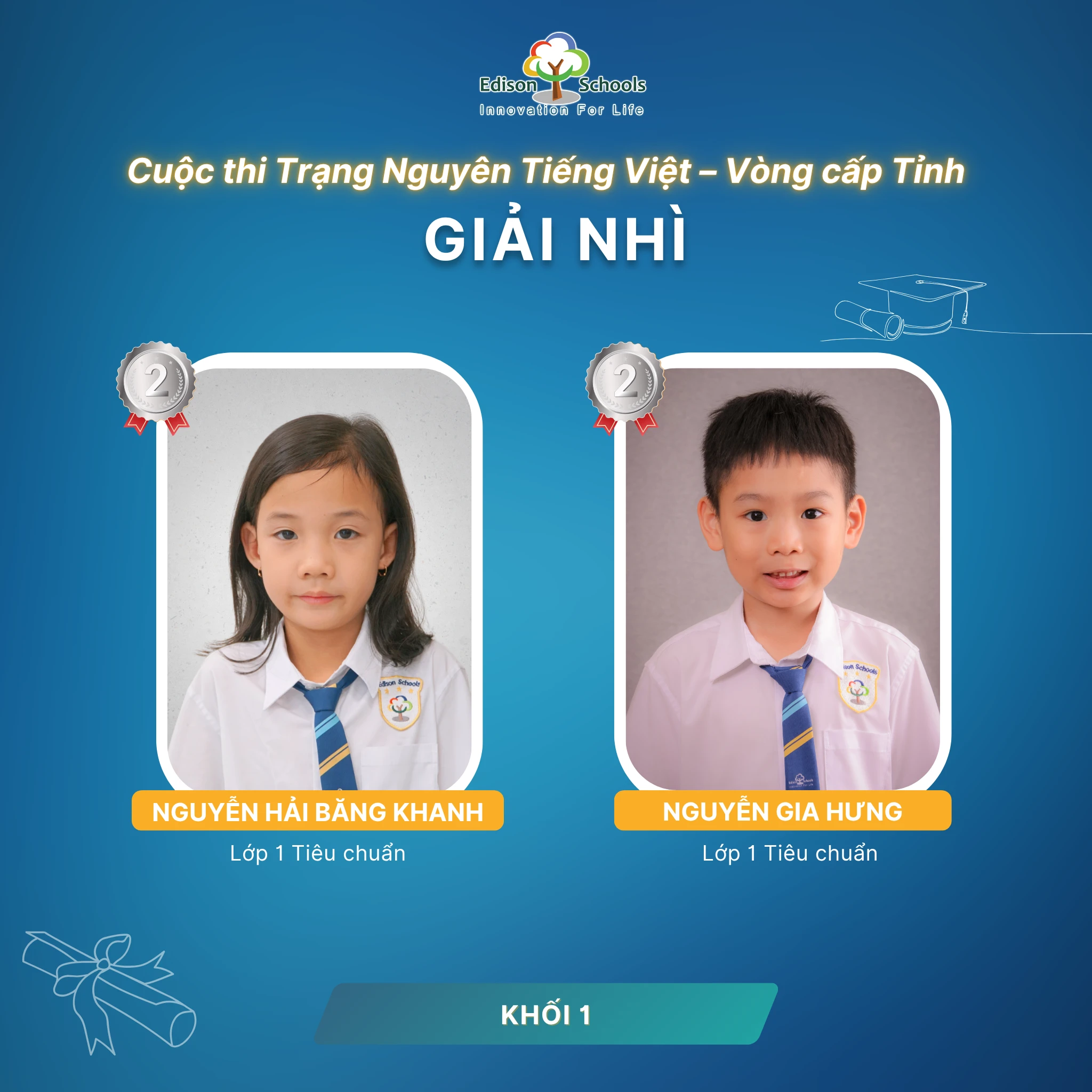 Học sinh lớp 1 Edison Ecopark đạt thành tích cao tại Trạng Nguyên Tiếng Việt cấp tỉnh