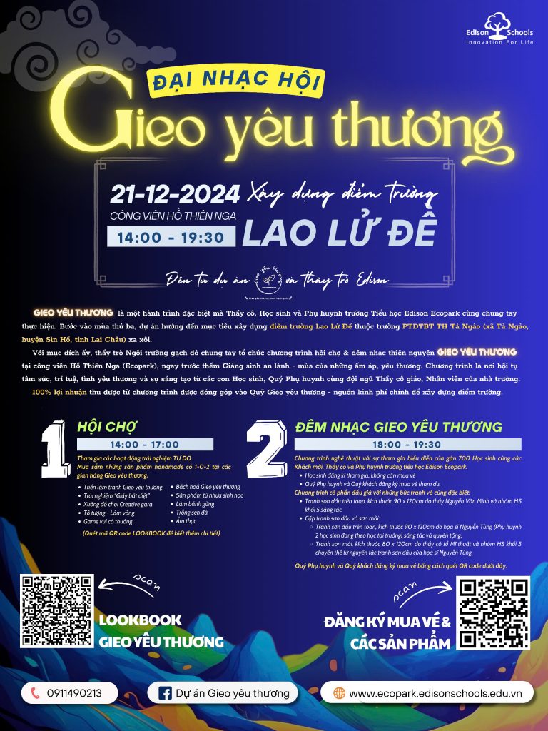 Đêm nhạc hội Gieo yêu thương &#8211; Trường Tiểu học Edison Ecopark