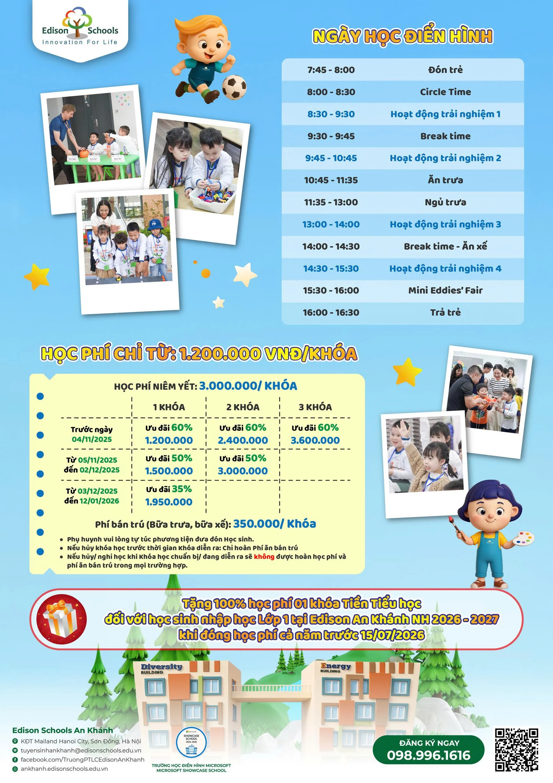 Tuyển sinh khóa Tiền tiểu học &#8220;Chào Eddie lớp 1&#8221;
