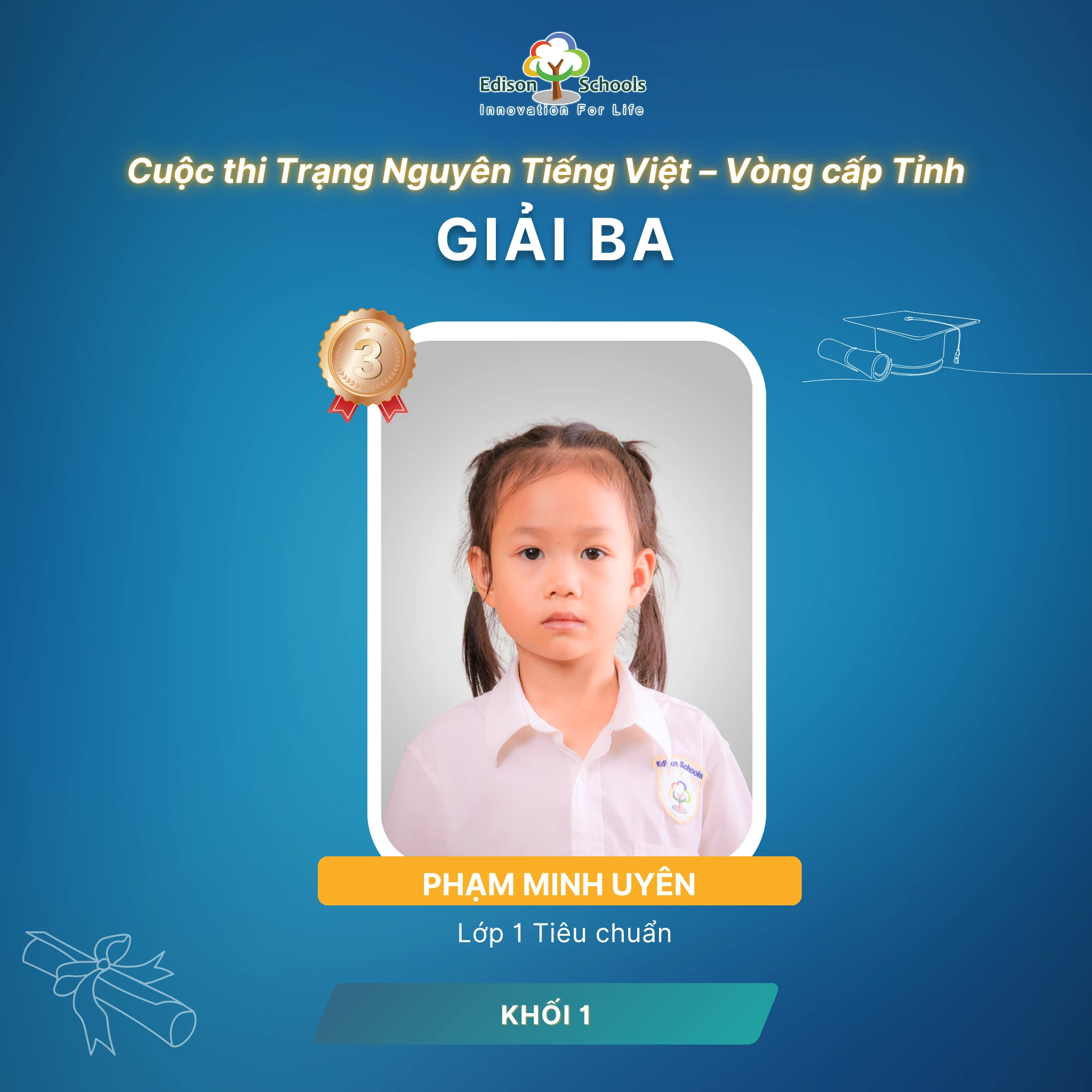 Học sinh lớp 1 Edison Ecopark đạt thành tích cao tại Trạng Nguyên Tiếng Việt cấp tỉnh