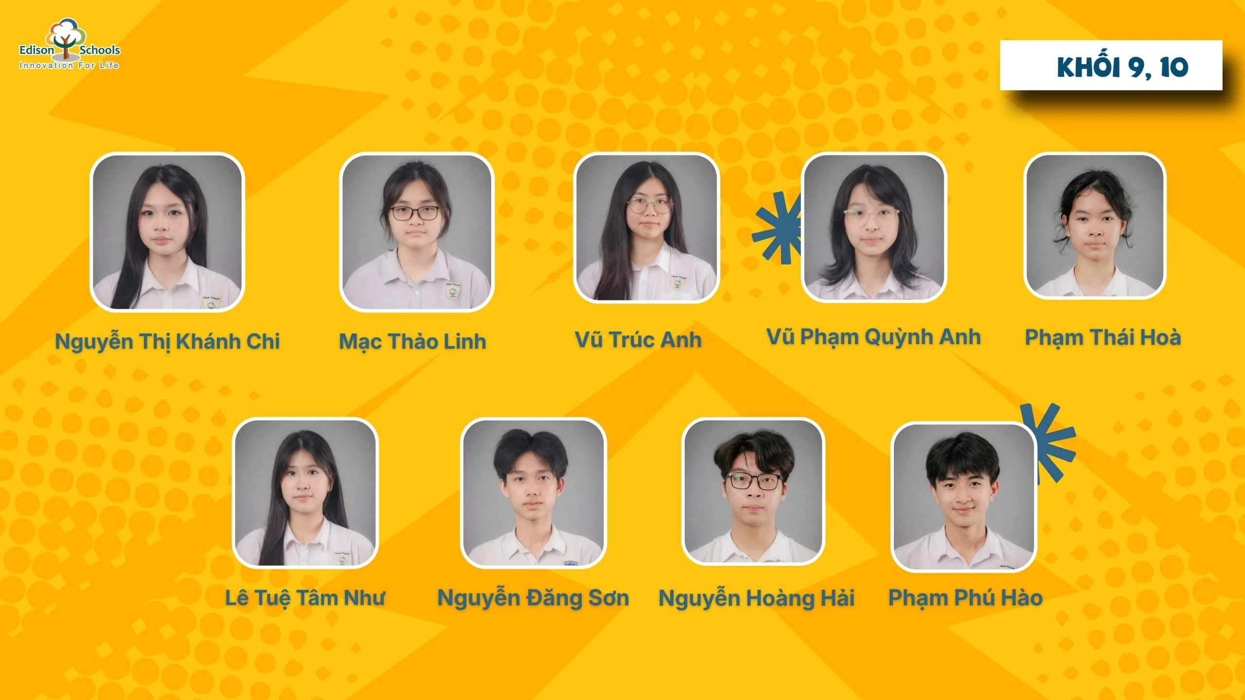 Thí sinh đạt Học bổng Sáng tạo Edison