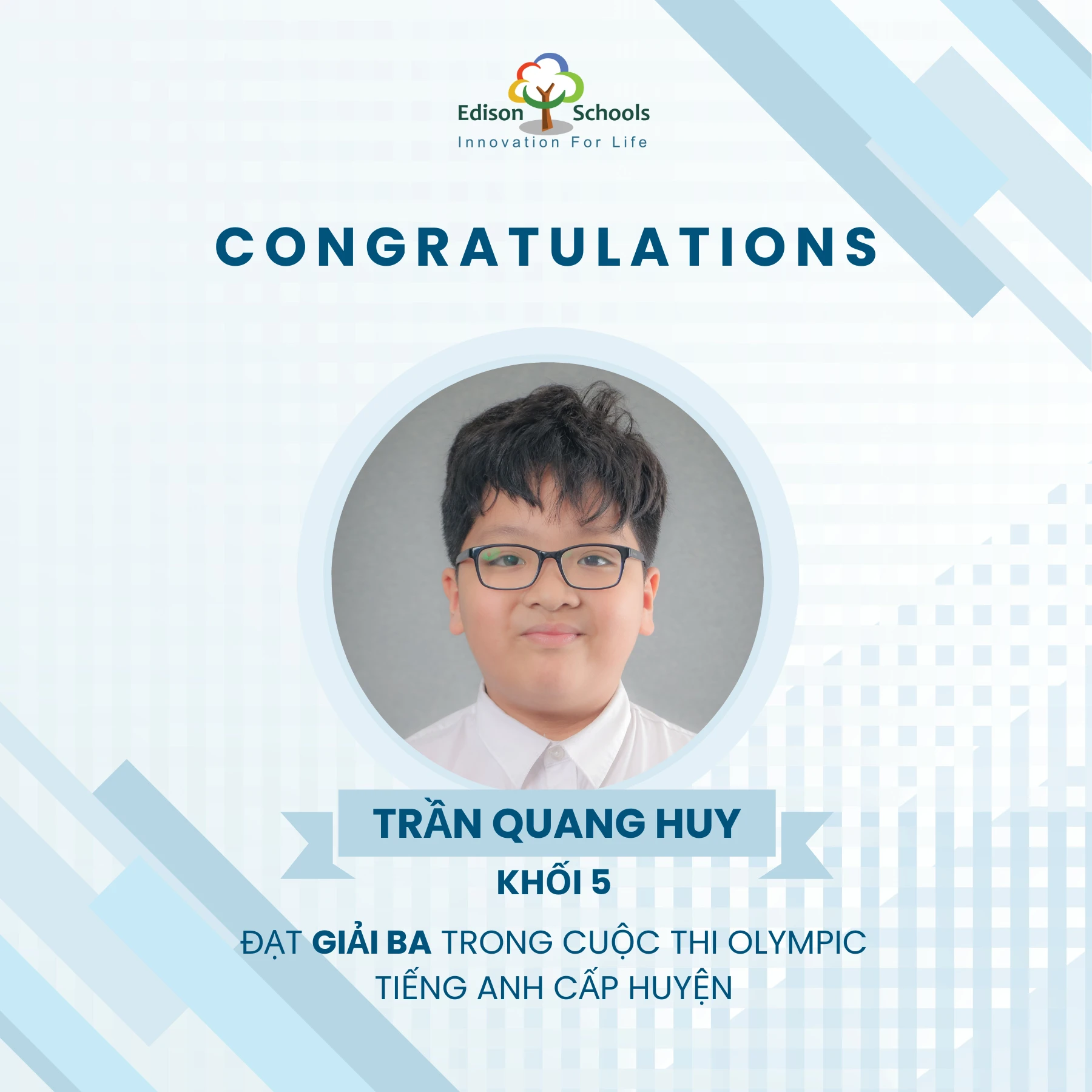 Thành tích xuất sắc của học sinh Edison Schools An Khánh tại cuộc thi Olympic tiếng Anh cấp huyện