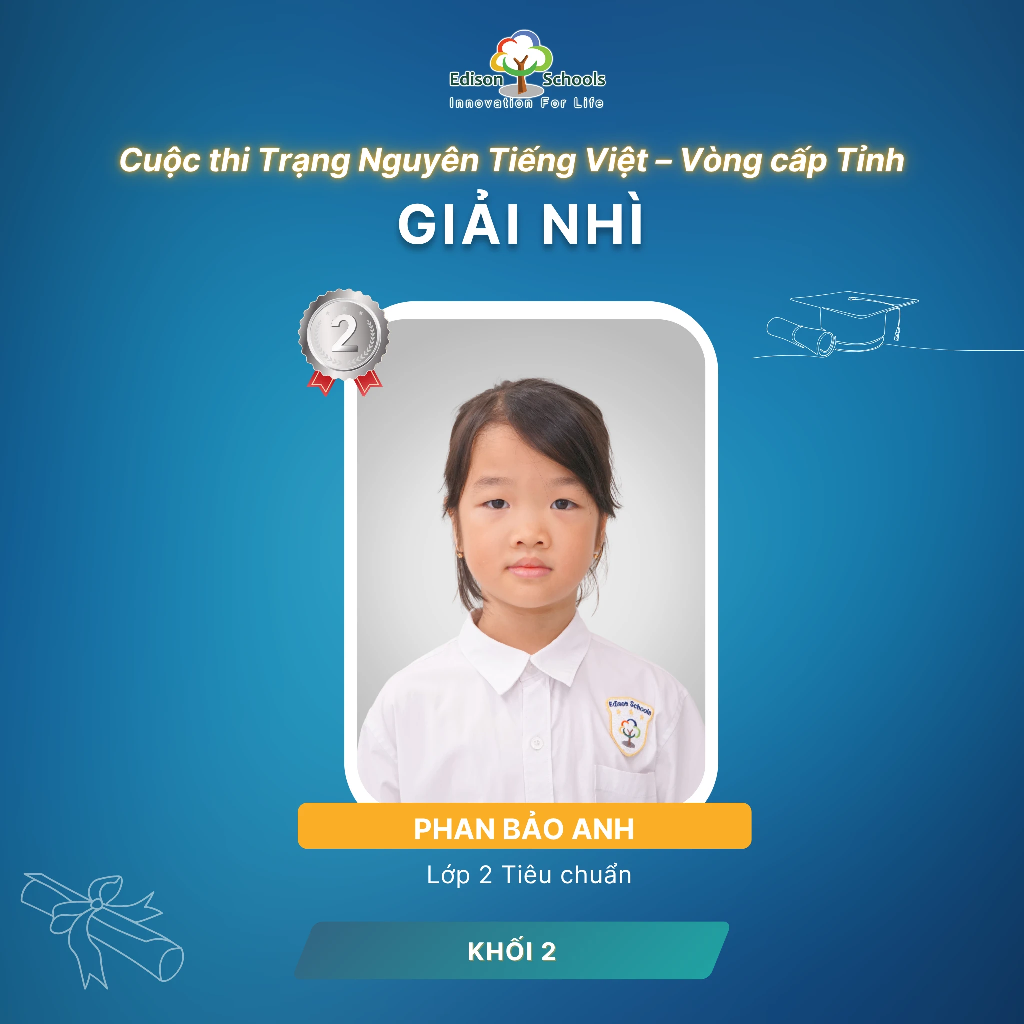 Học sinh lớp 2 Edison Ecopark đạt thành tích cao tại Trạng Nguyên Tiếng Việt cấp tỉnh