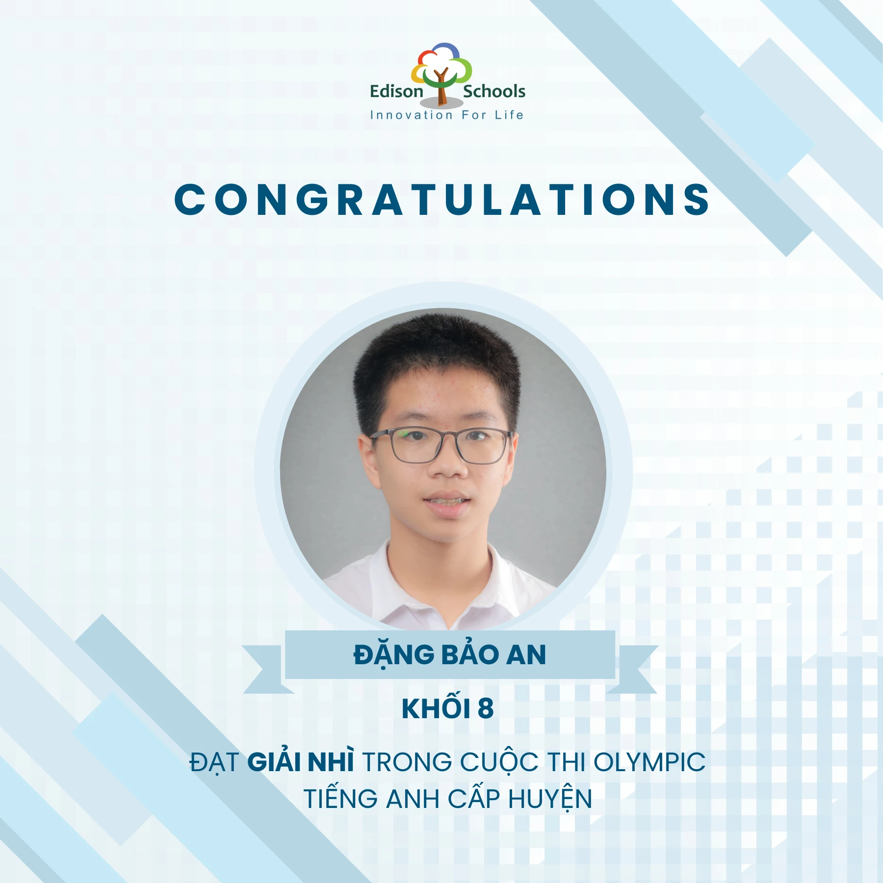 Thành tích xuất sắc của học sinh Edison Schools An Khánh tại cuộc thi Olympic tiếng Anh cấp huyện