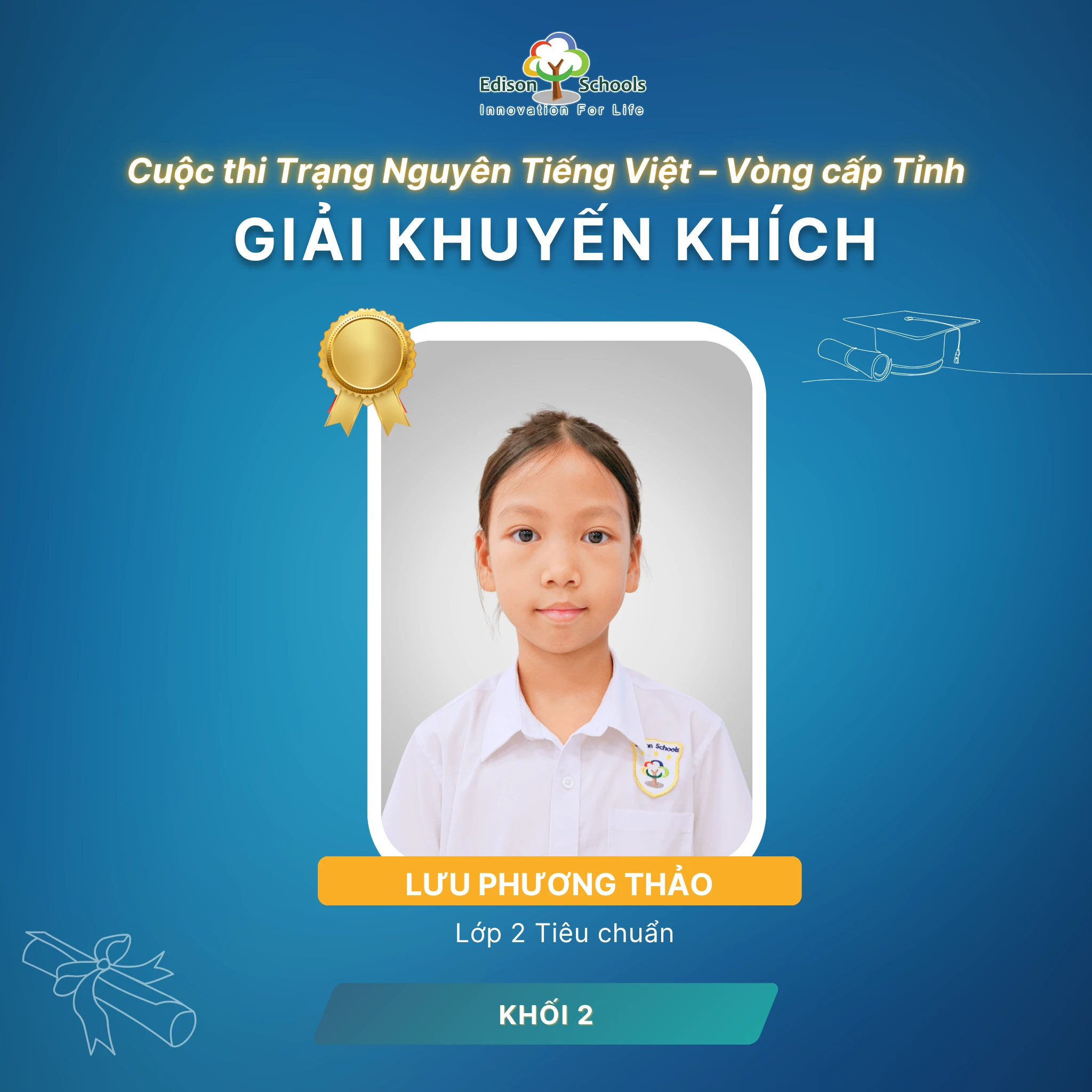 Học sinh lớp 2 Edison Ecopark đạt thành tích cao tại Trạng Nguyên Tiếng Việt cấp tỉnh