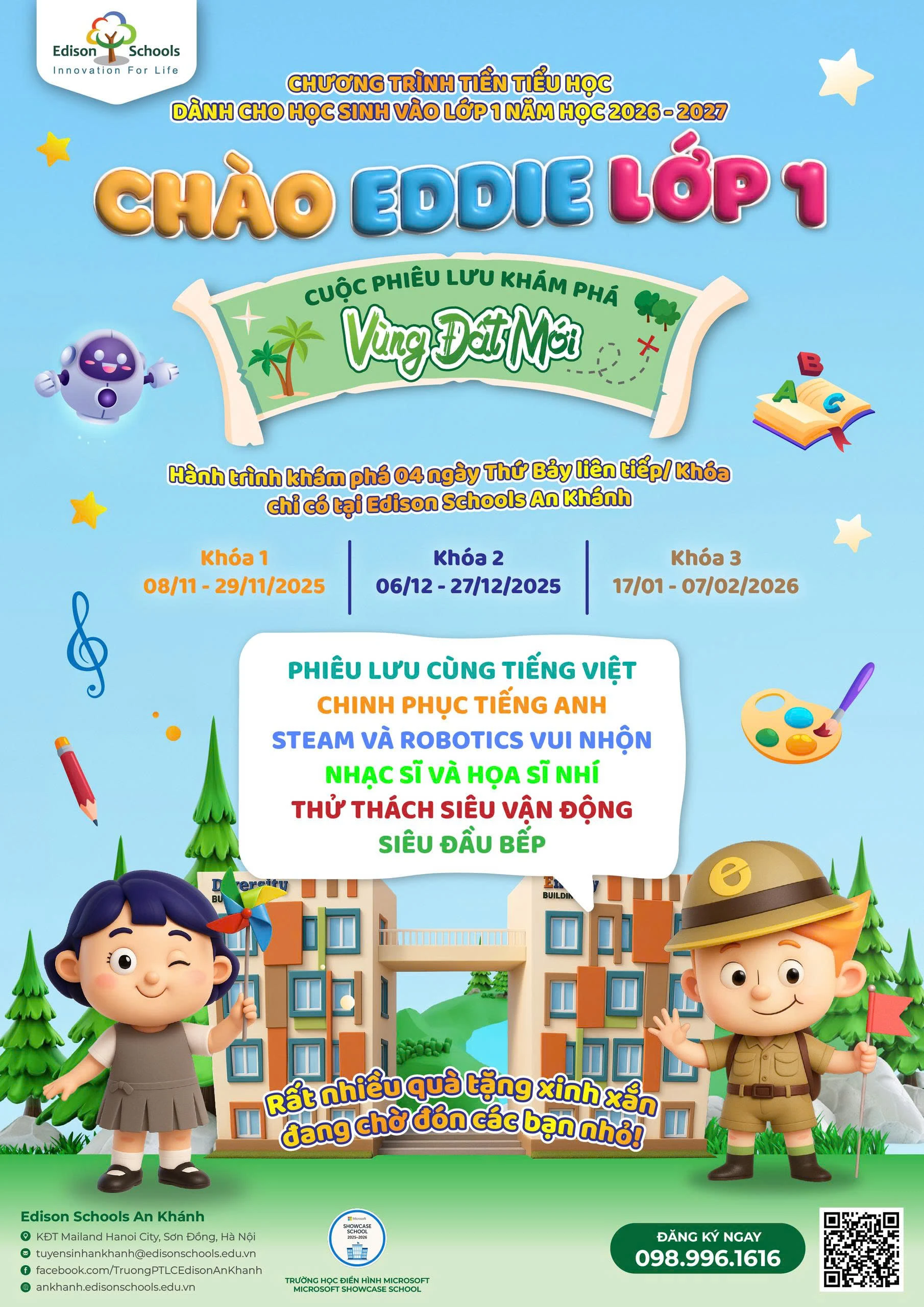 Tuyển sinh khóa Tiền tiểu học &#8220;Chào Eddie lớp 1&#8221;