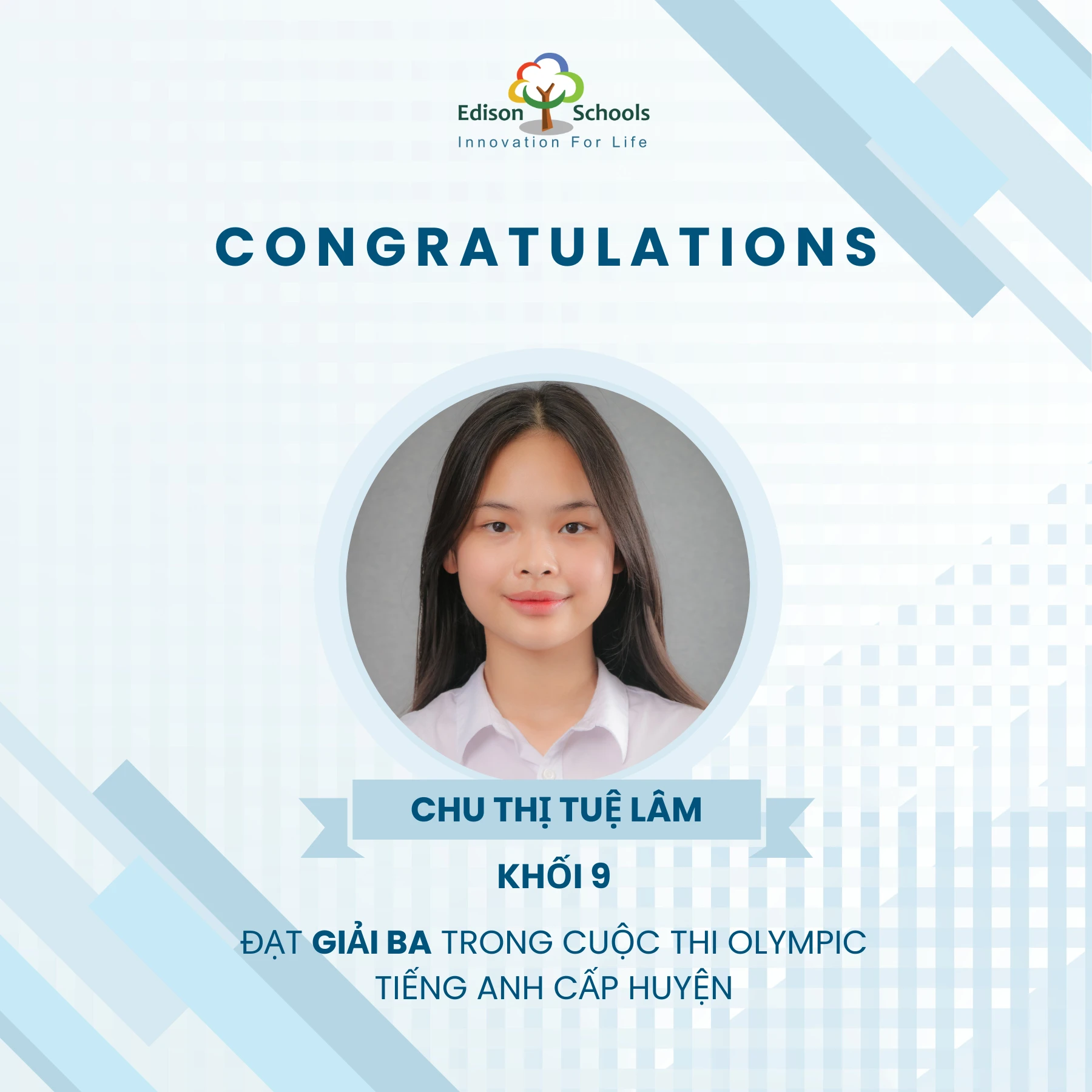 Thành tích xuất sắc của học sinh Edison Schools An Khánh tại cuộc thi Olympic tiếng Anh cấp huyện